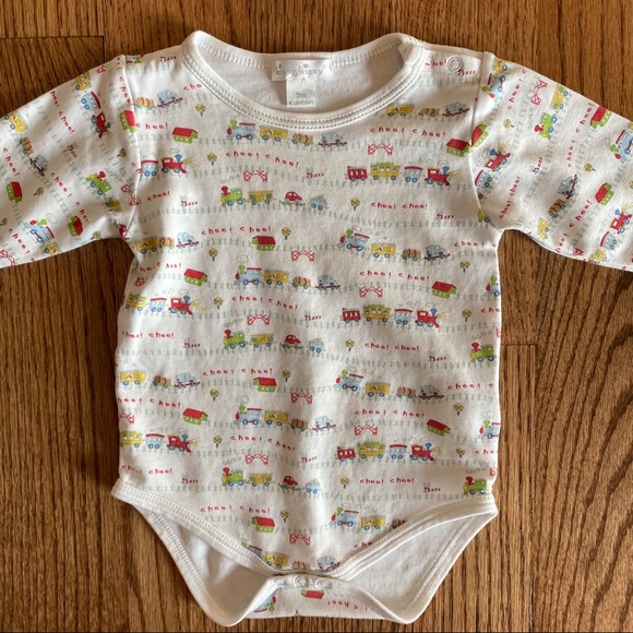 EUC Kissy Kissy All Aboard long sleeved onesie - Picture 3 of 10